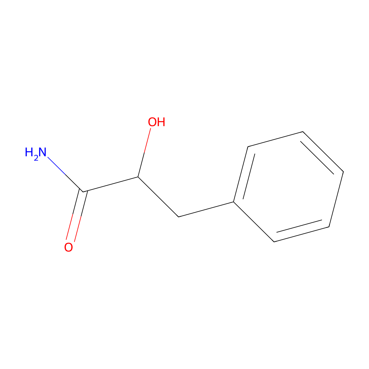 alpha-Hydroxybenzenepropanamide molecular structure, CAS 705-59-9