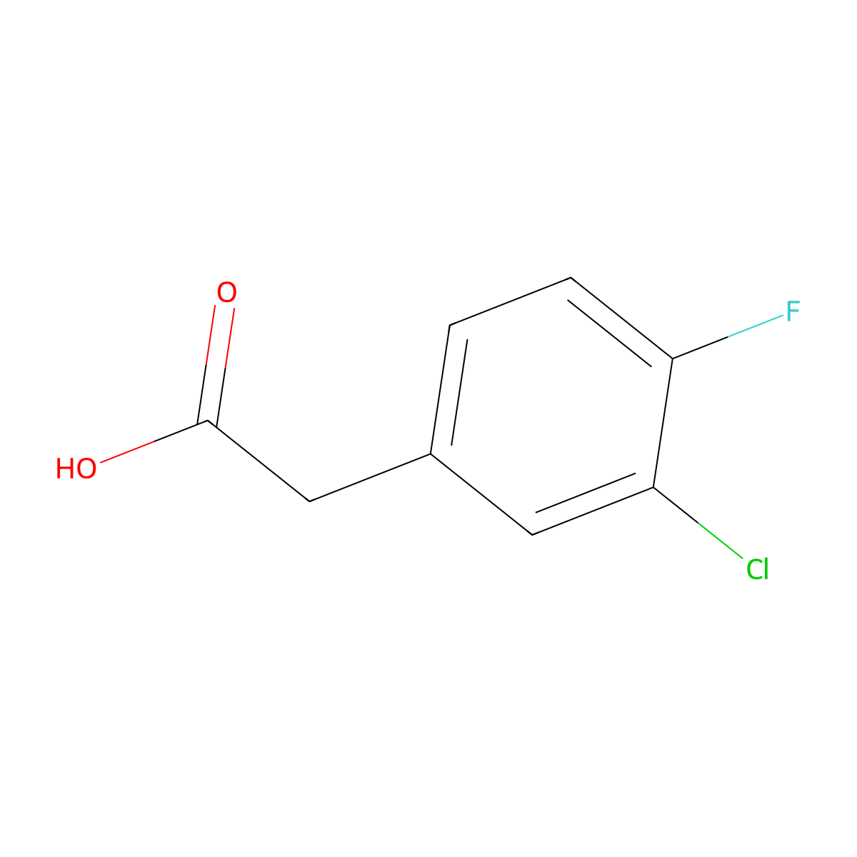2-(3-Chloro-4-fluorophenyl)acetic acid molecular structure, CAS 705-79-3