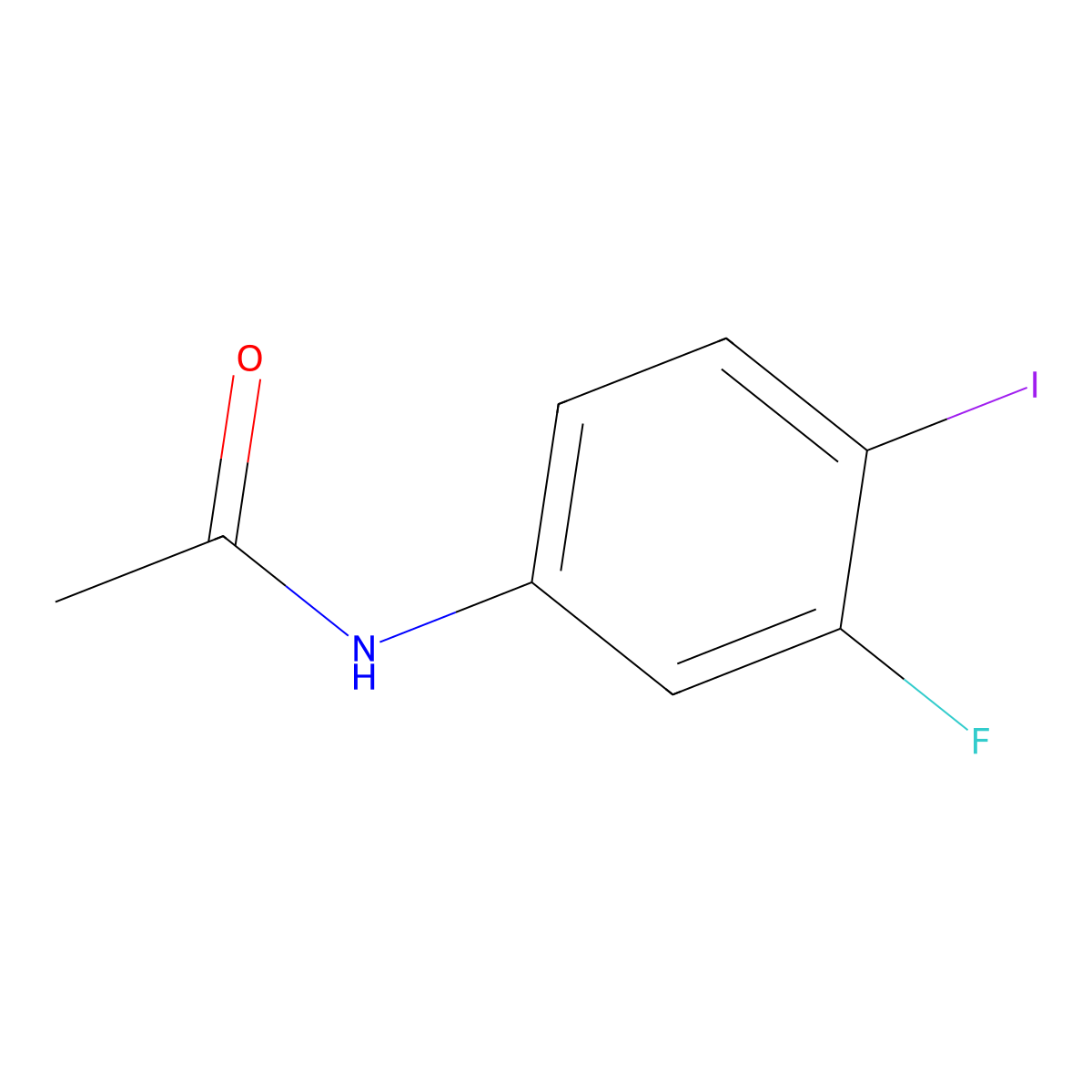 N-(3-fluoro-4-iodophenyl)acetamide molecular structure, CAS 705-80-6