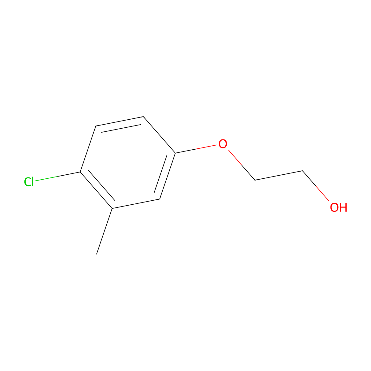 2-(4-Chloro-meta-tolyloxy)-ethanol molecular structure, CAS 705-82-8