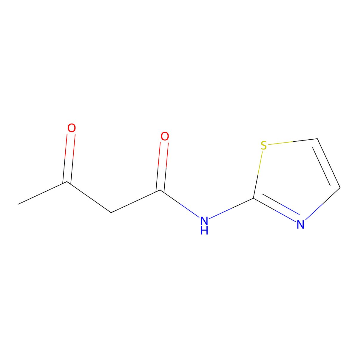 3-Oxo-N-2-thiazolylbutanamide molecular structure, CAS 705-87-3