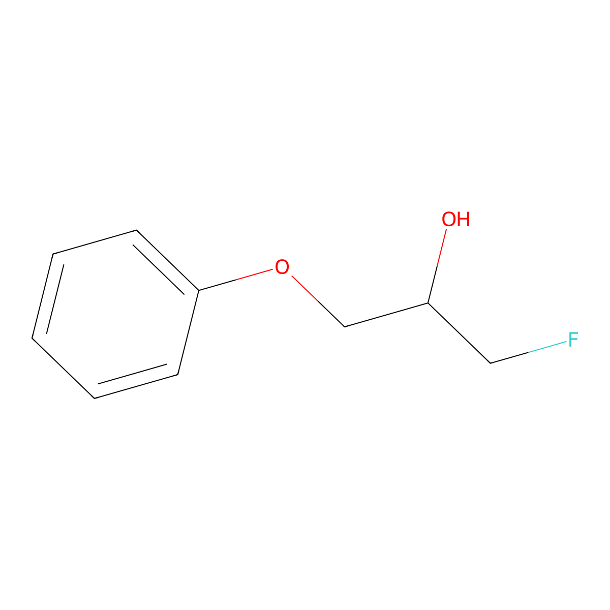2-Propanol, 1-fluoro-3-phenoxy- molecular structure, CAS 705-97-5