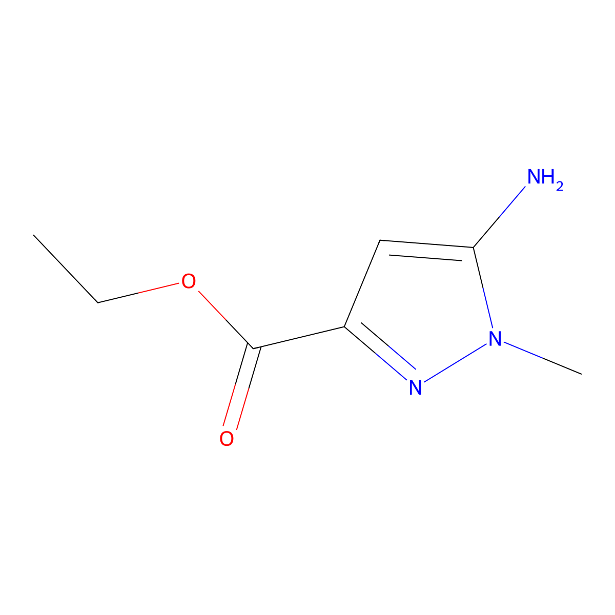 ethyl 5-amino-1-methyl-1H-pyrazole-3-carboxylate molecular structure, CAS 70500-80-0