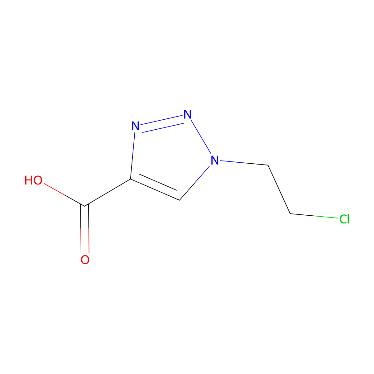 1-(2-chloroethyl)-1H-1,2,3-triazole-4-carboxylicacid molecular structure, CAS 70501-68-7