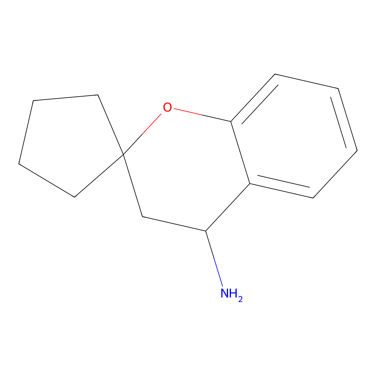 3,4-Dihydrospiro[1-benzopyran-2,1'-cyclopentane]-4-amine molecular structure, CAS 70505-77-0
