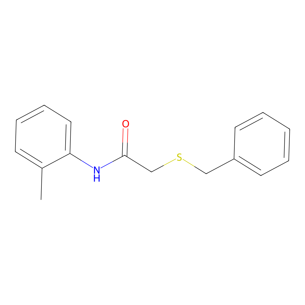 2-(benzylsulfanyl)-N-(2-methylphenyl)acetamide molecular structure, CAS 70509-34-1