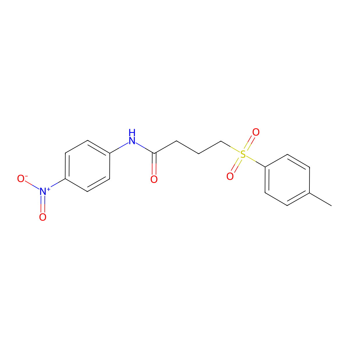 N-(4-nitrophenyl)-4-tosylbutanamide molecular structure, CAS 70509-64-7