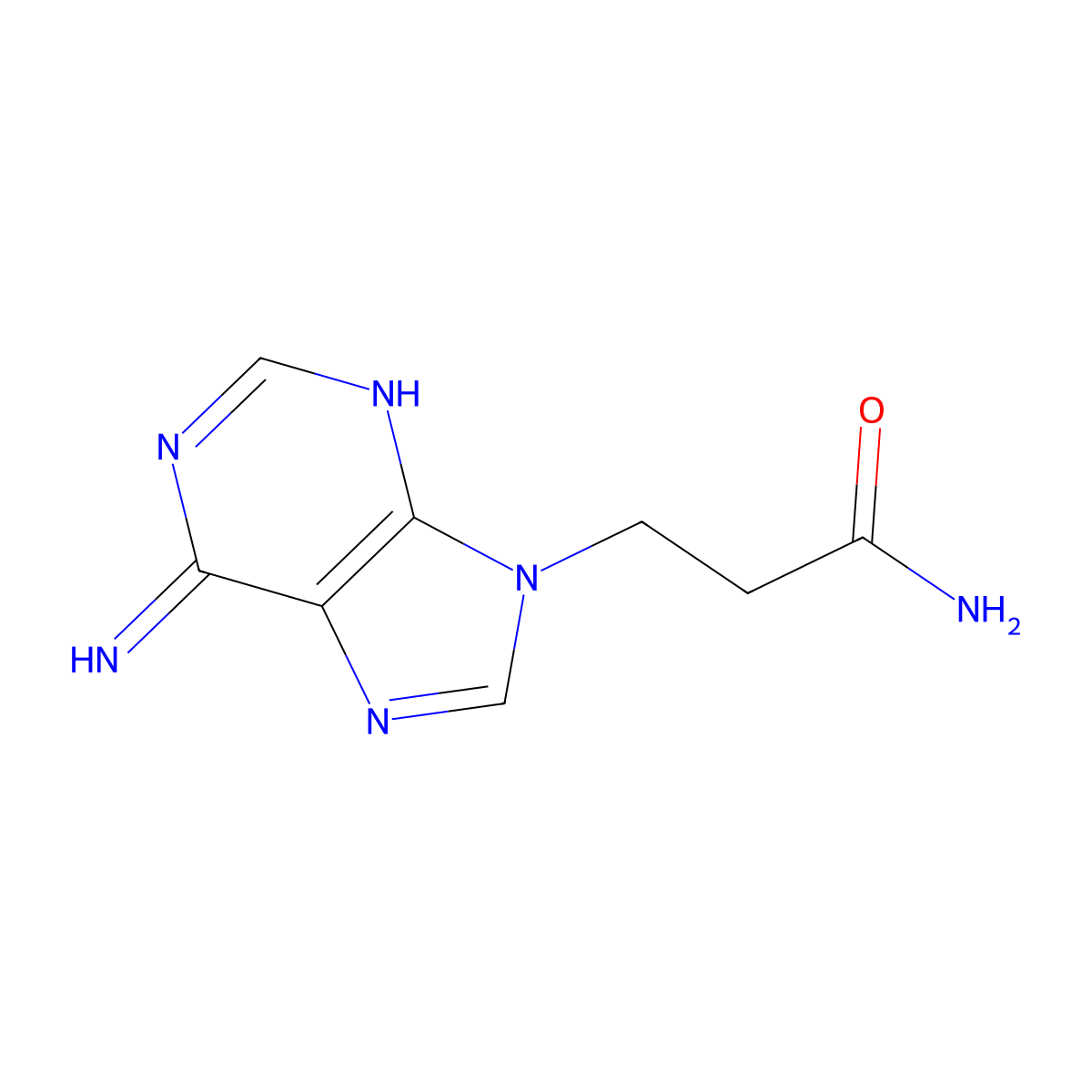 3-(6-Aminopurin-9-yl)propanamide molecular structure, CAS 7051-65-2