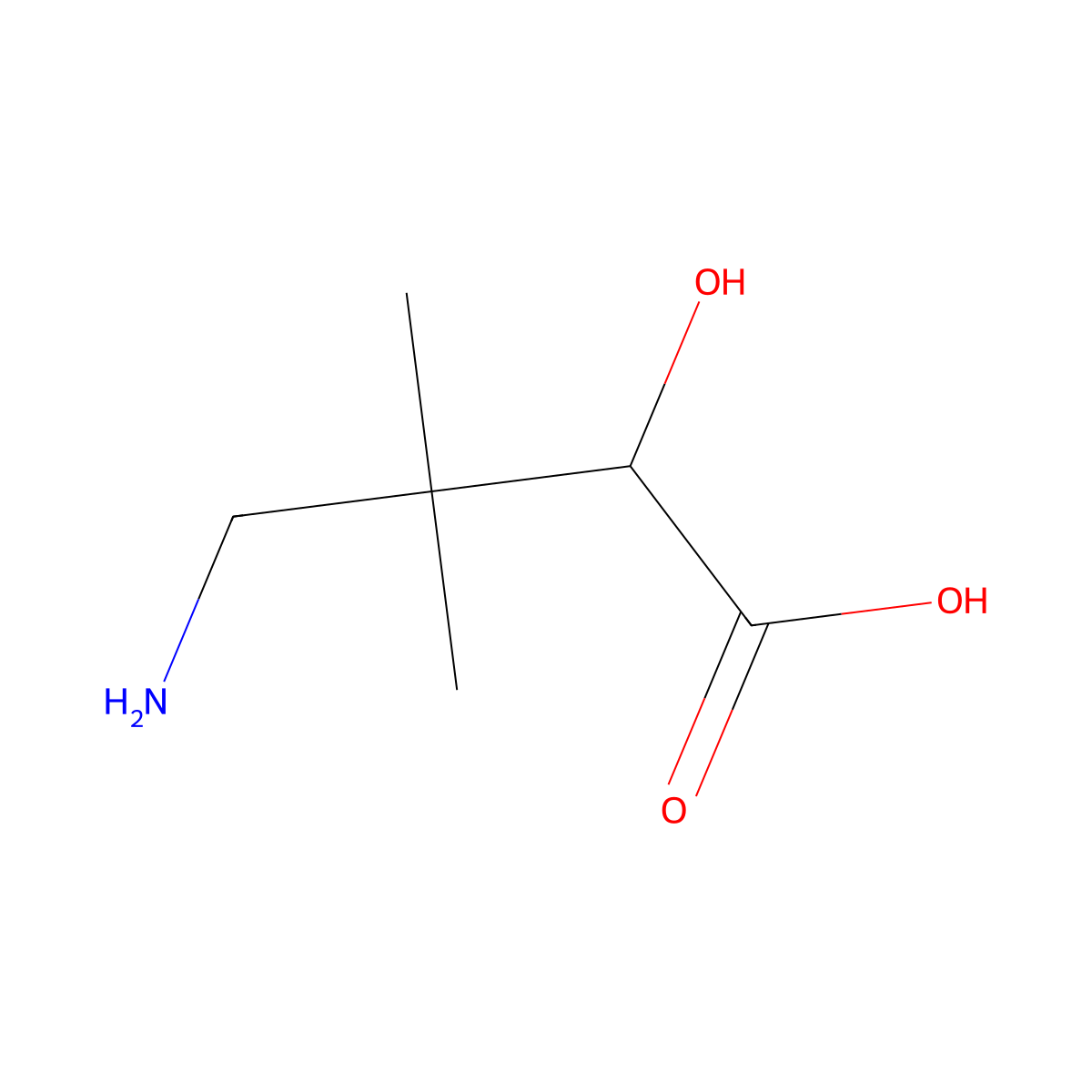 4-Amino-2-hydroxy-3,3-dimethylbutanoic acid molecular structure, CAS 70510-40-6
