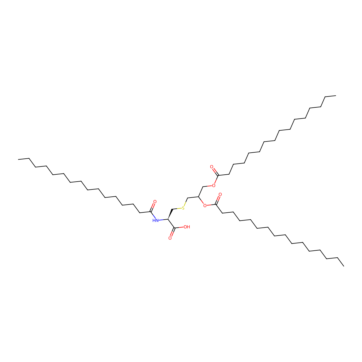 2,3-Bis(palmitoyloxy)-2-propyl-1-palmitoylcysteine molecular structure, CAS 70512-46-8