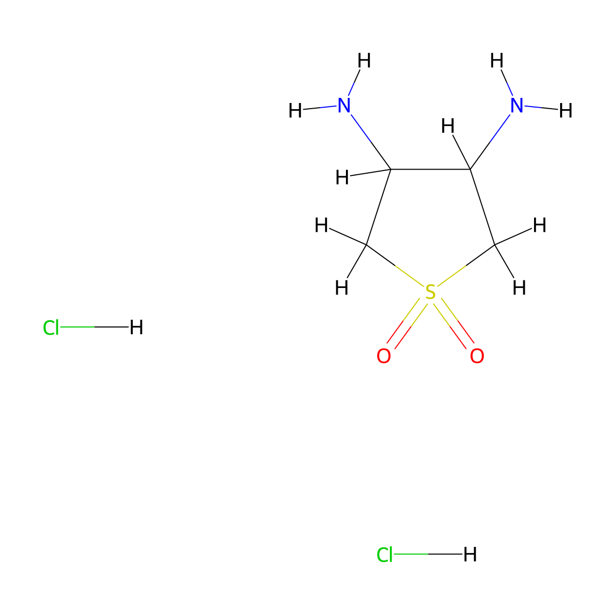 Tetrahydrothiophene-3,4-diamine 1,1-dioxide dihydrochloride molecular structure, CAS 70519-79-8