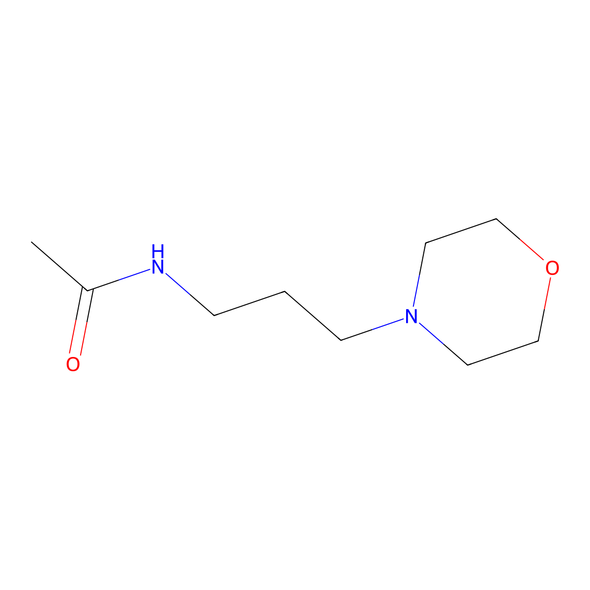 N-(3-morpholin-4-ylpropyl)acetamide molecular structure, CAS 7052-80-4