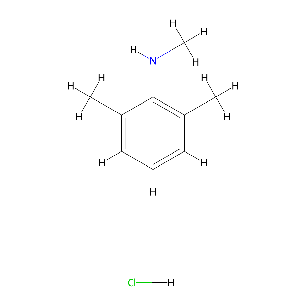 N,2,6-Trimethylaniline hydrochloride molecular structure, CAS 70522-62-2