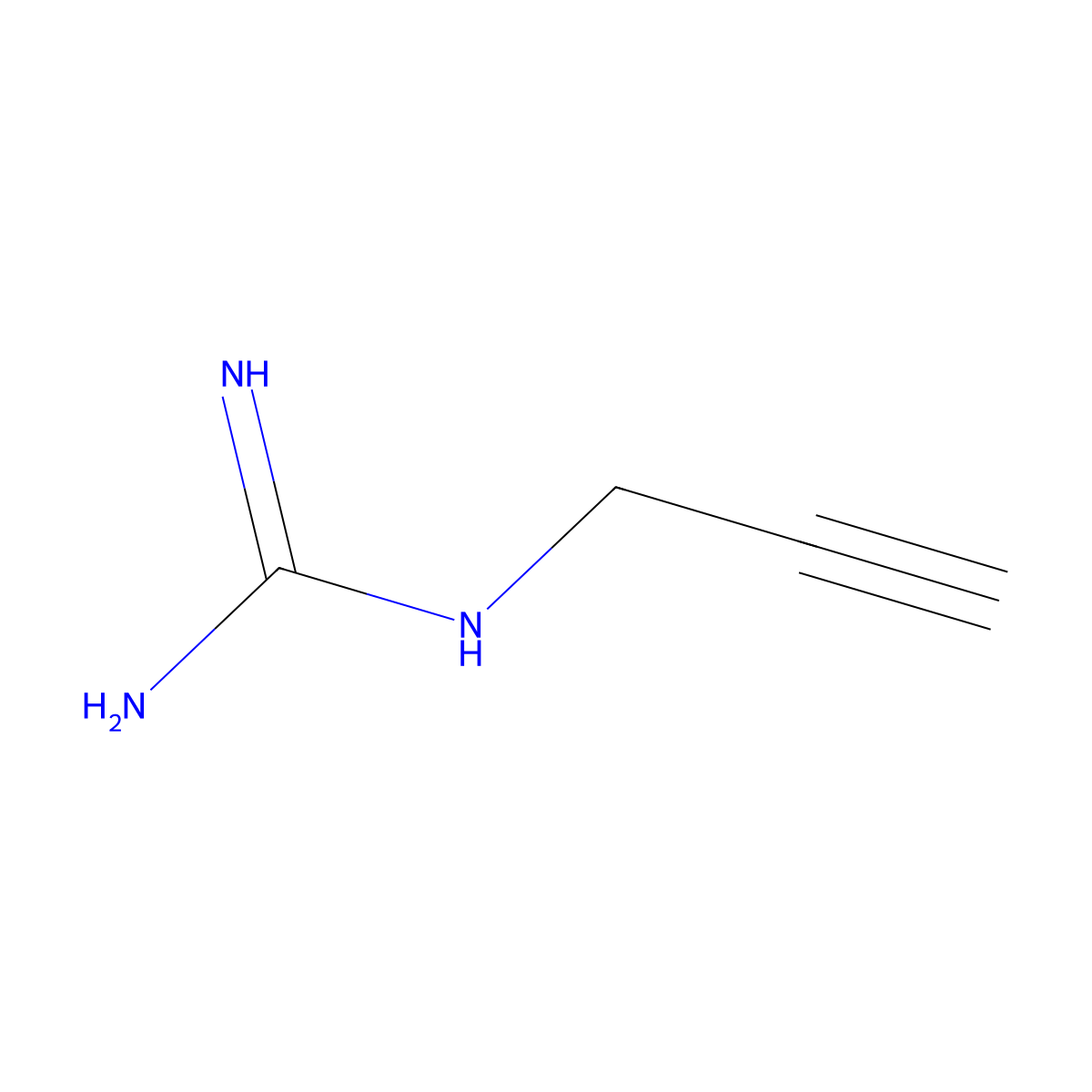 Propargylguanidine molecular structure, CAS 70522-66-6