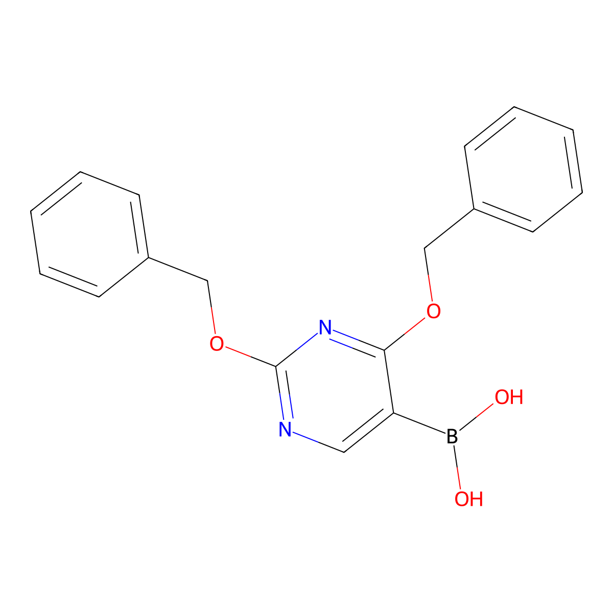 2,4-Bis(benzyloxy)pyrimidine-5-boronic acid molecular structure, CAS 70523-24-9