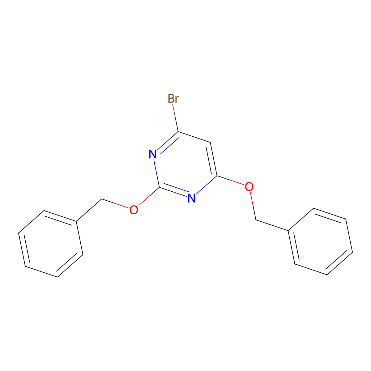 2,4-Bis(benzyloxy)-6-bromopyrimidine molecular structure, CAS 70523-27-2