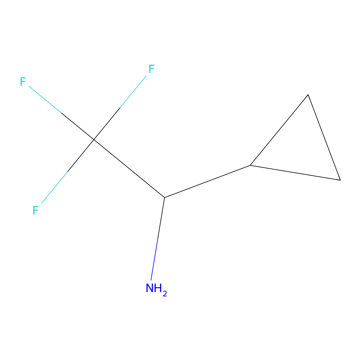 1-Cyclopropyl-2,2,2-trifluoroethan-1-amine molecular structure, CAS 705243-06-7