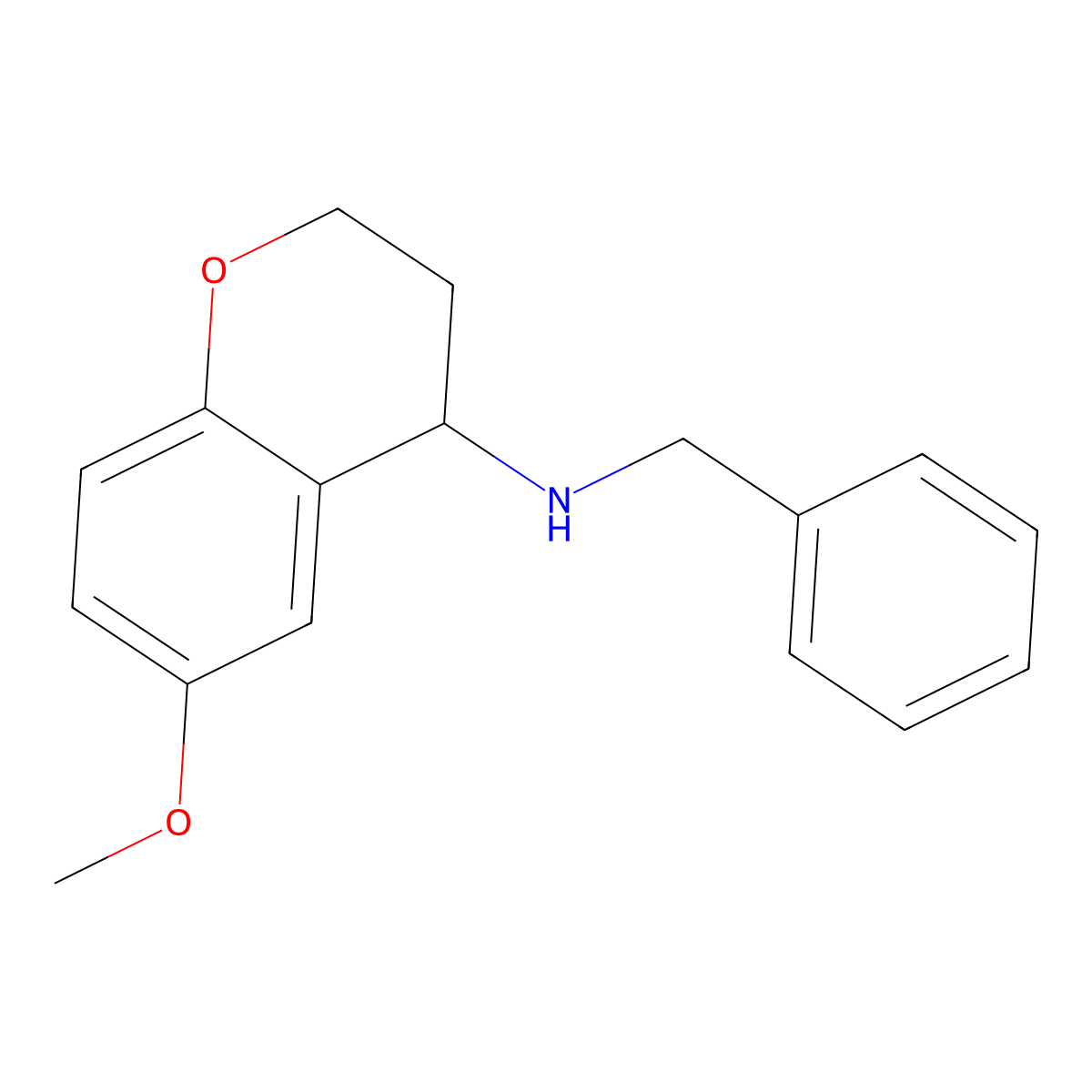 N-benzyl-6-methoxy-3,4-dihydro-2H-1-benzopyran-4-amine molecular structure, CAS 705243-34-1