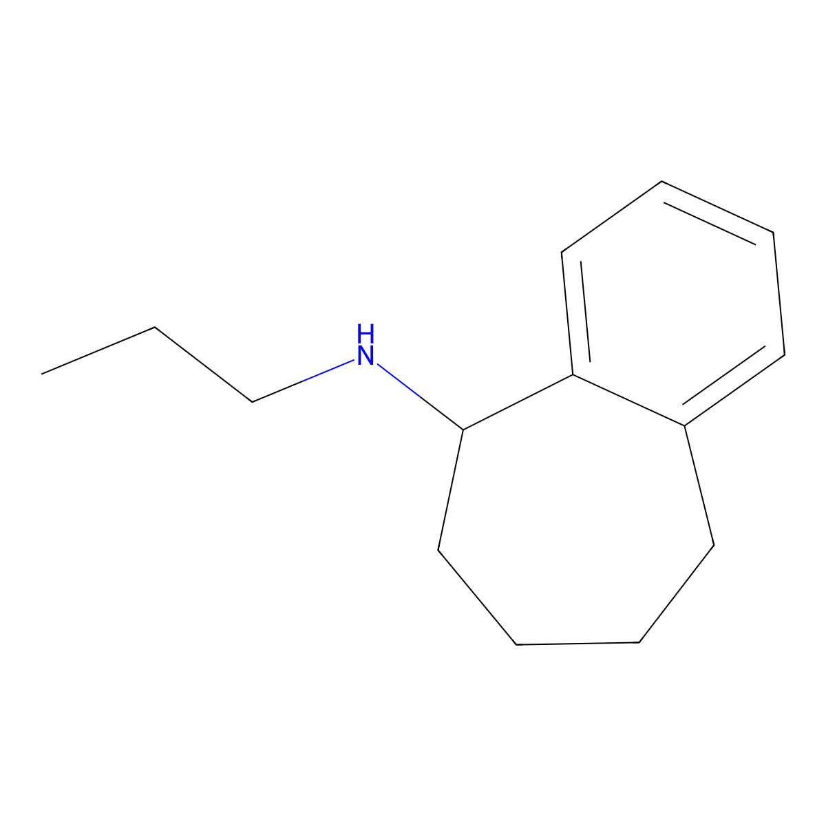 N-propyl-6,7,8,9-tetrahydro-5H-benzo[7]annulen-5-amine molecular structure, CAS 705243-69-2