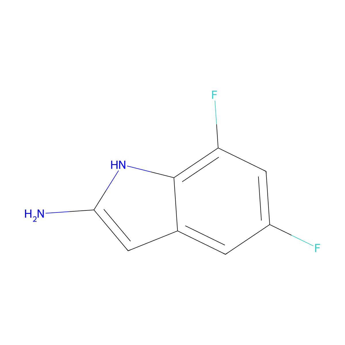 5,7-difluoro-1H-indol-2-amine molecular structure, CAS 705248-90-4