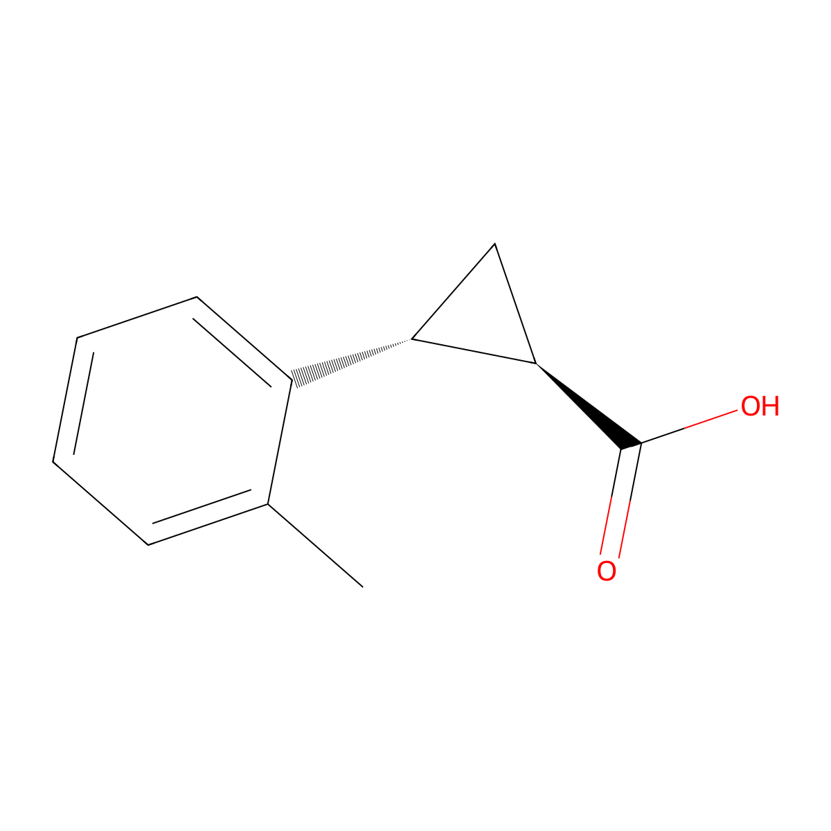 (1R,2R)-2-o-tolylcyclopropanecarboxylic acid molecular structure, CAS 705250-88-0