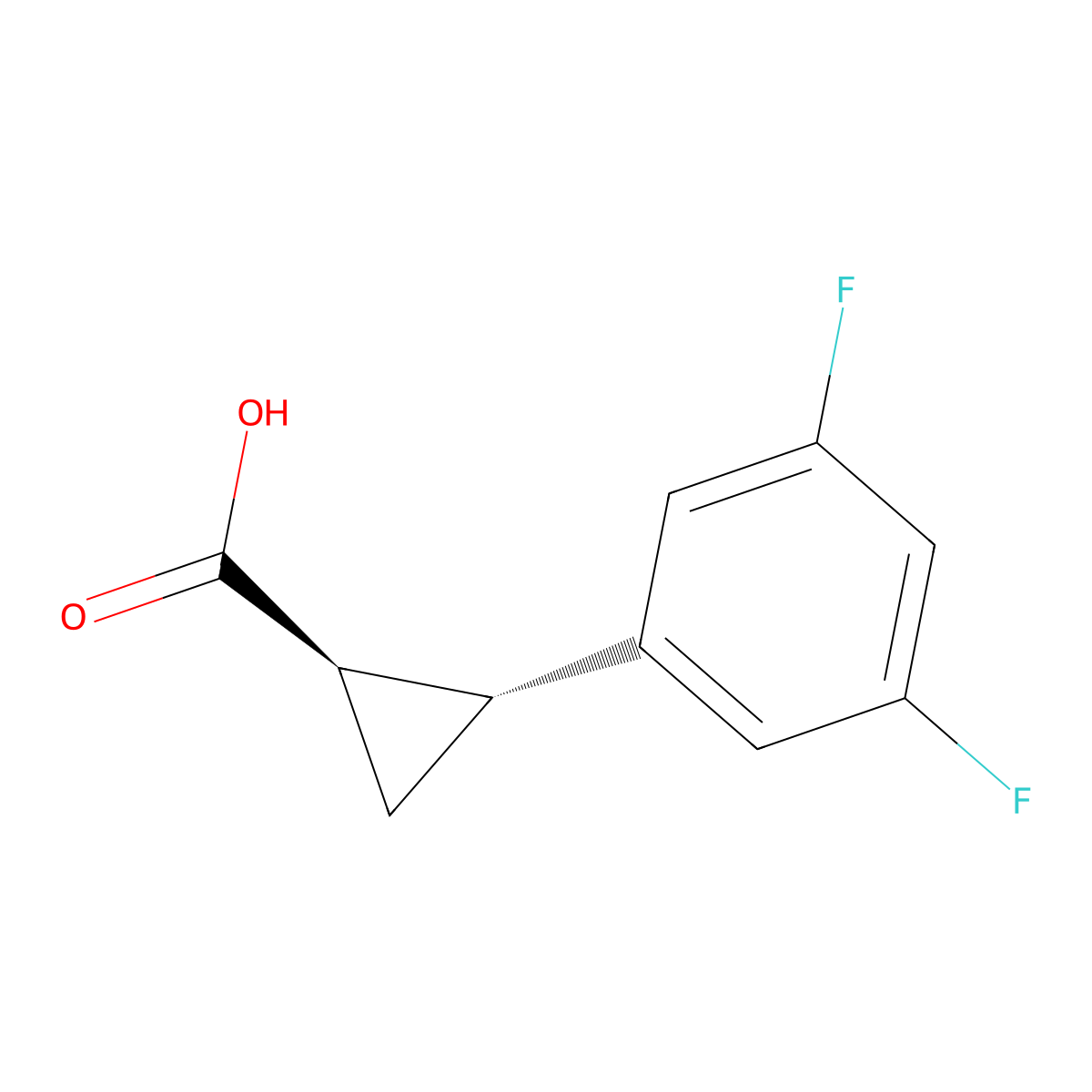 trans-2-(3,5-Difluorophenyl)cyclopropane-1-carboxylic acid molecular structure, CAS 705250-91-5