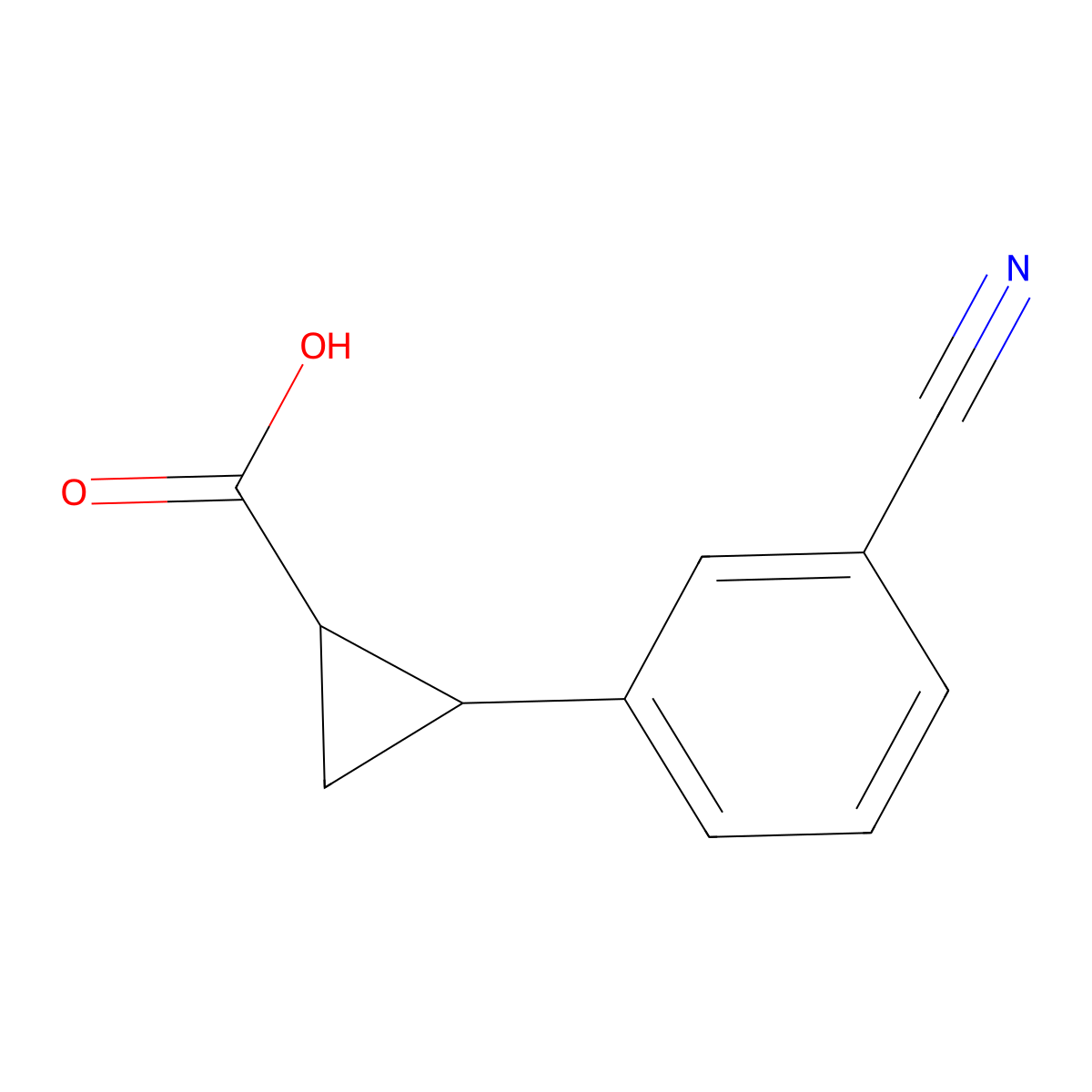 (1R,2R)-2-(3-cyanophenyl)cyclopropane-1-carboxylic acid molecular structure, CAS 705250-93-7