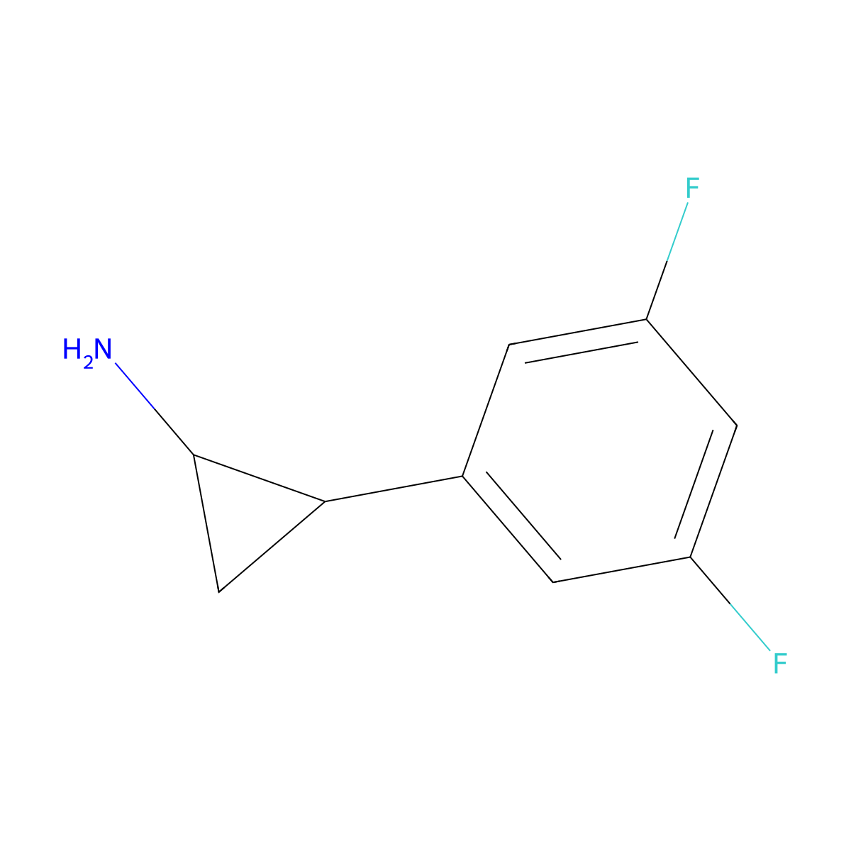 Trans-2-(3,5-difluorophenyl)cyclopropan-1-amine molecular structure, CAS 705250-95-9