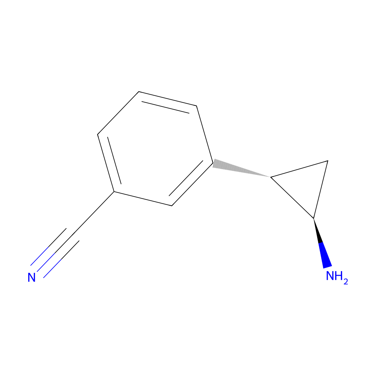 3-[Trans-2-aminocyclopropyl]benzonitrile molecular structure, CAS 705250-97-1