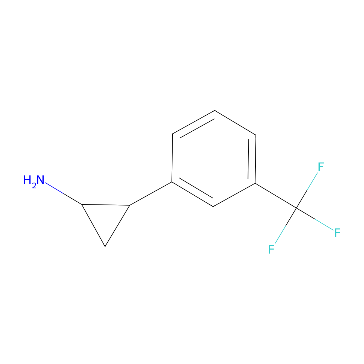 Trans-2-[3-(trifluoromethyl)phenyl]cyclopropan-1-amine molecular structure, CAS 705250-98-2
