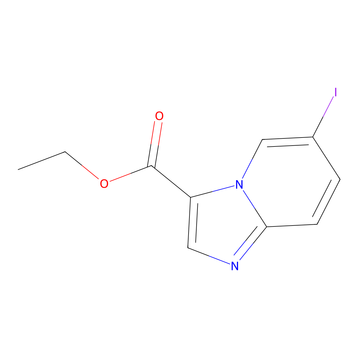 Ethyl 6-iodoimidazo[1,2-a]pyridine-3-carboxylate molecular structure, CAS 705262-50-6