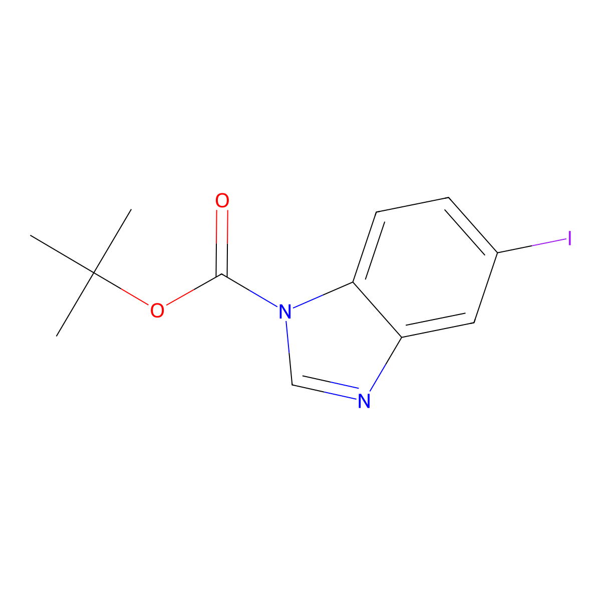 tert-Butyl 5-iodo-1H-benzo[d]imidazole-1-carboxylate molecular structure, CAS 705262-62-0
