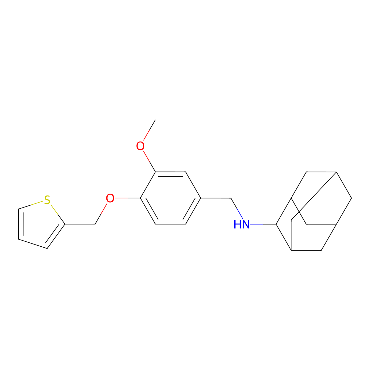 N-[[3-methoxy-4-(thiophen-2-ylmethoxy)phenyl]methyl]adamantan-2-amine molecular structure, CAS 705269-02-9