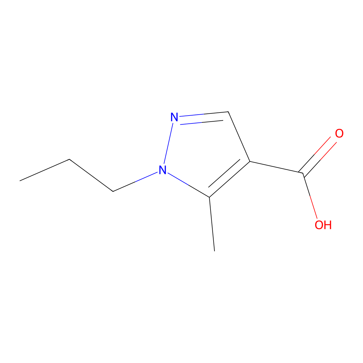 5-Methyl-1-propyl-1H-pyrazole-4-carboxylic acid molecular structure, CAS 705270-06-0