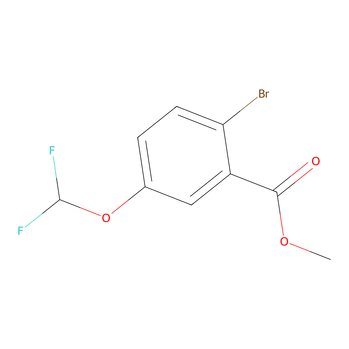 Methyl 2-bromo-5-(difluoromethoxy)benzoate molecular structure, CAS 705279-03-4