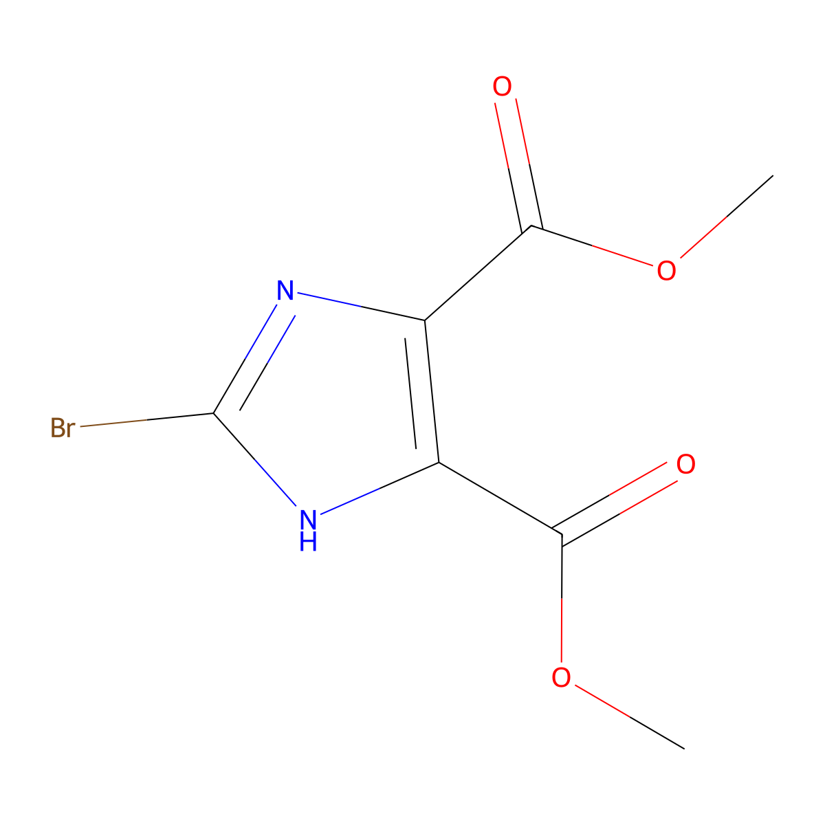 Dimethyl 2-bromo-1H-imidazole-4,5-dicarboxylate molecular structure, CAS 705280-65-5