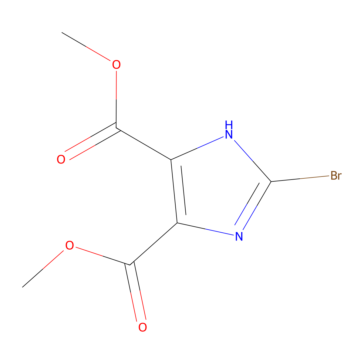 Dimethyl 2-bromo-1H-imidazole-4,5-dicarboxylate molecular structure, CAS 705280-65-5