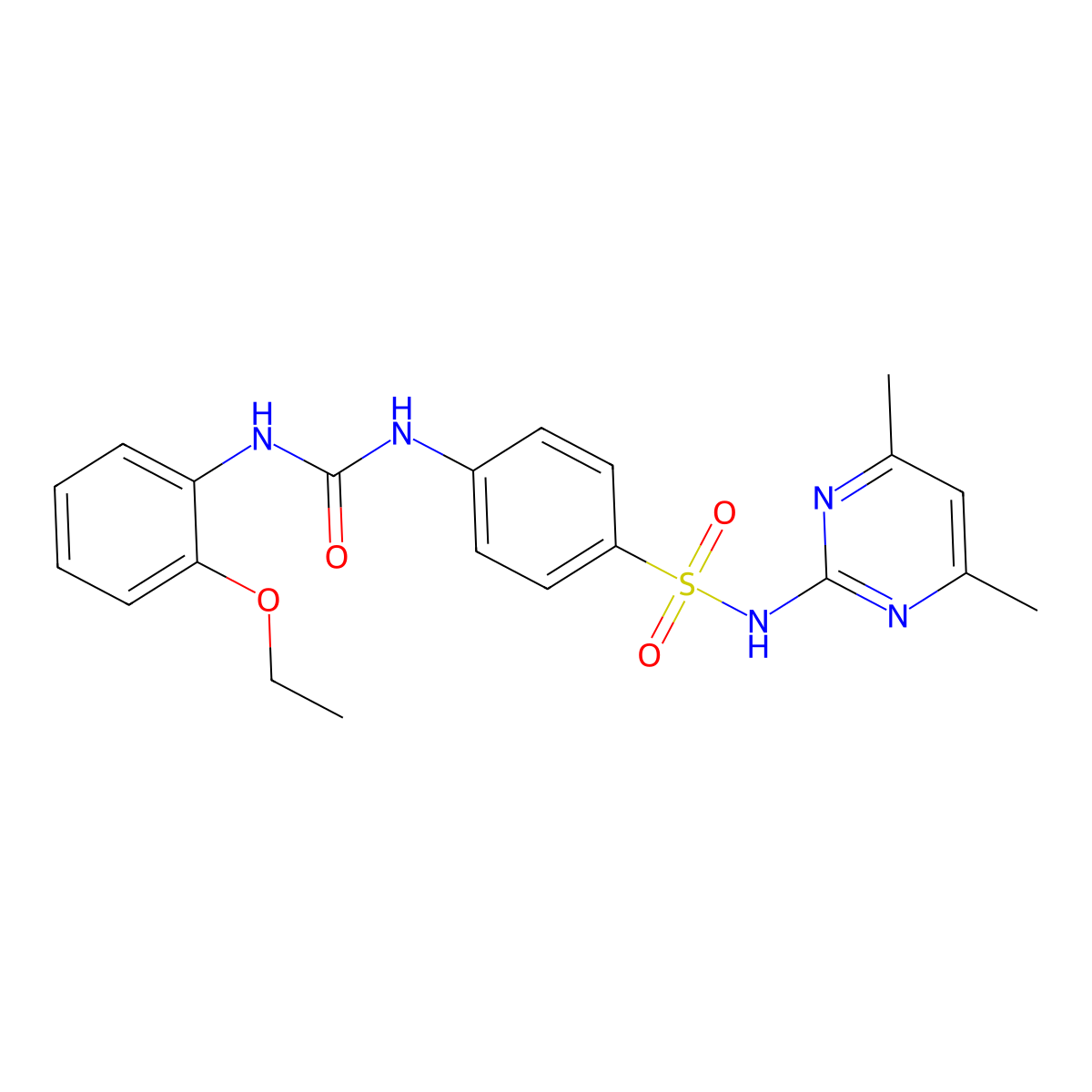 N-(4,6-Dimethylpyrimidin-2-yl)-4-(3-(2-ethoxyphenyl)ureido)benzenesulfonamide molecular structure, CAS 705286-37-9