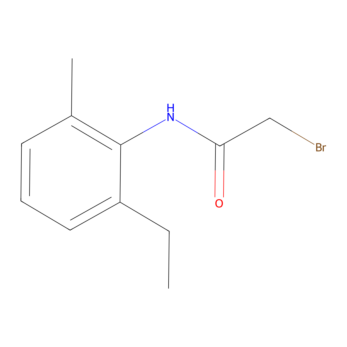 2-bromo-N-(2-ethyl-6-methylphenyl)acetamide molecular structure, CAS 70529-06-5