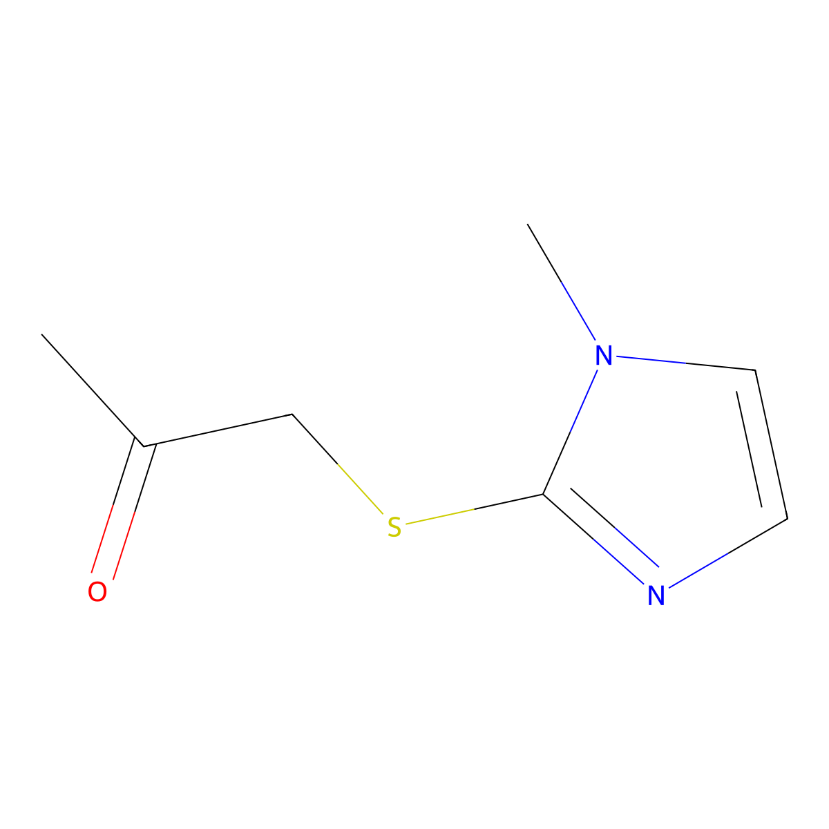 1-((1-Methyl-1H-imidazol-2-yl)thio)propan-2-one molecular structure, CAS 70529-84-9