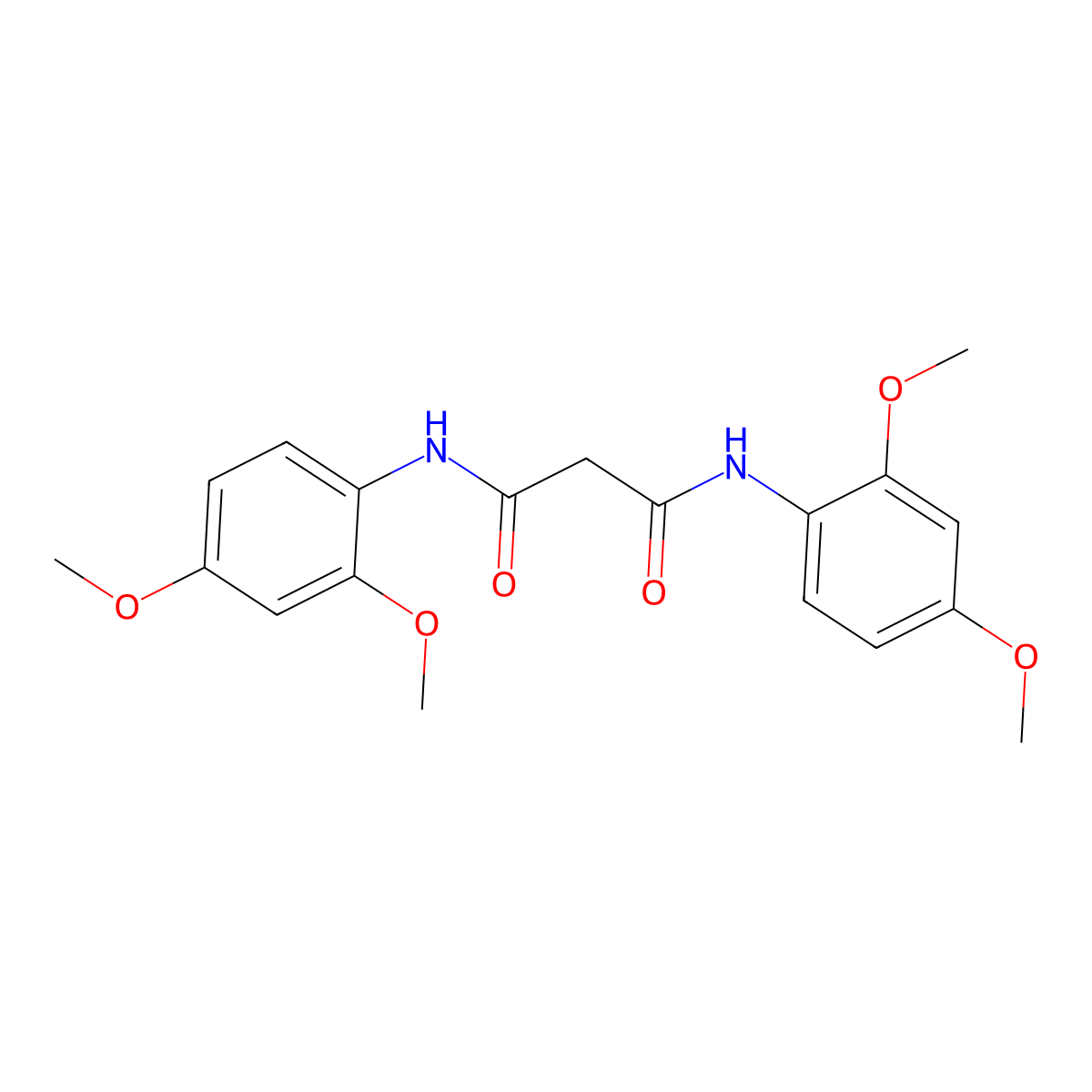 N,N'-bis(2,4-dimethoxyphenyl)propanediamide molecular structure, CAS 7053-09-0