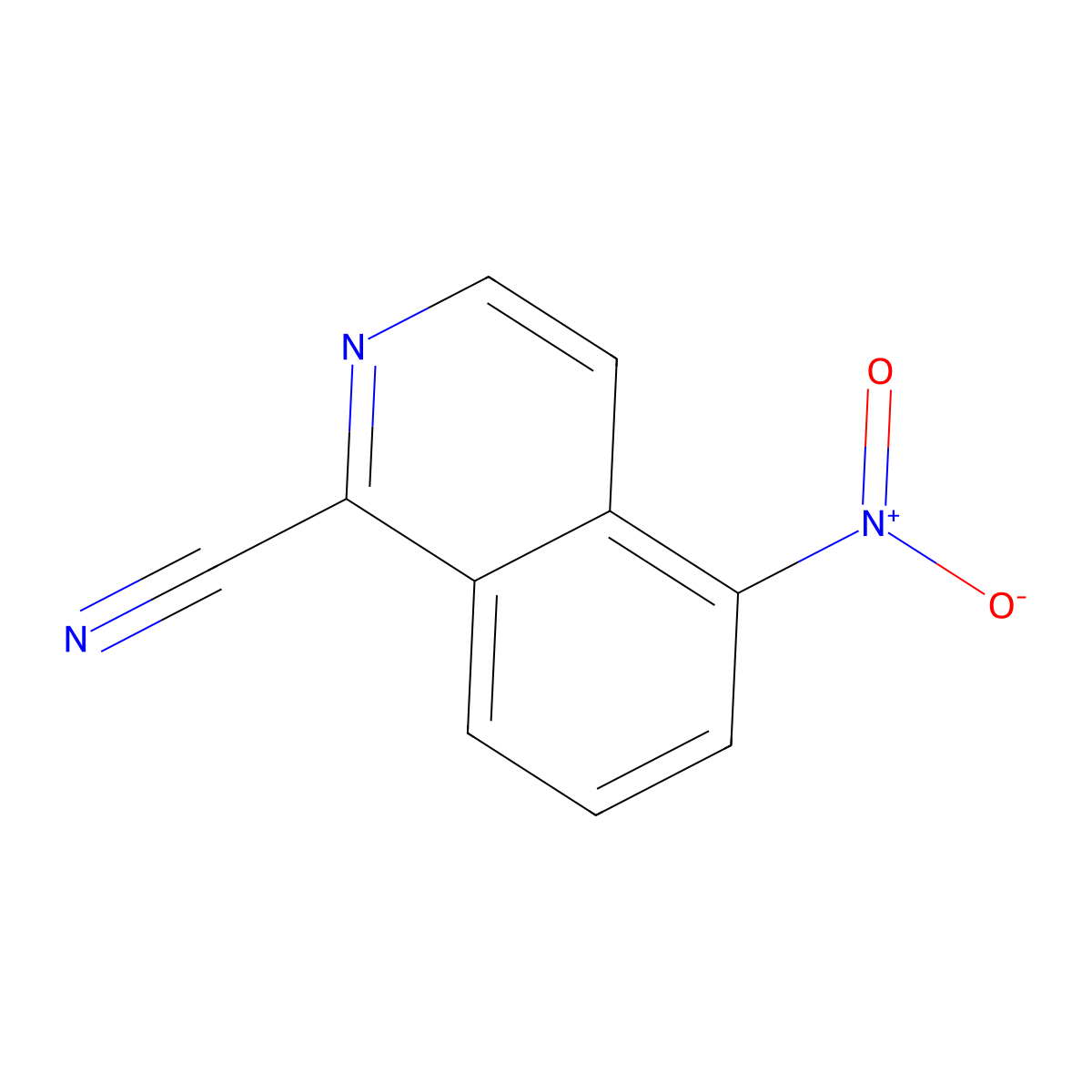 5-Nitroisoquinoline-1-carbonitrile molecular structure, CAS 70538-52-2