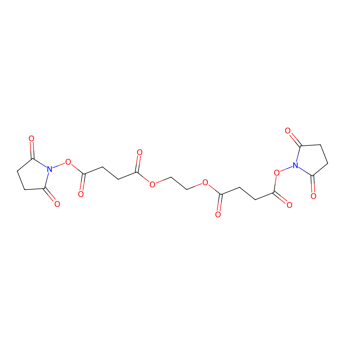 Ethylene glycolylbis(succinimidyl succinate) molecular structure, CAS 70539-42-3