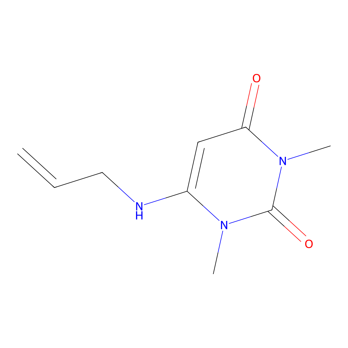 1,3-Dimethyl-6-(allylamino)uracil molecular structure, CAS 70540-90-8
