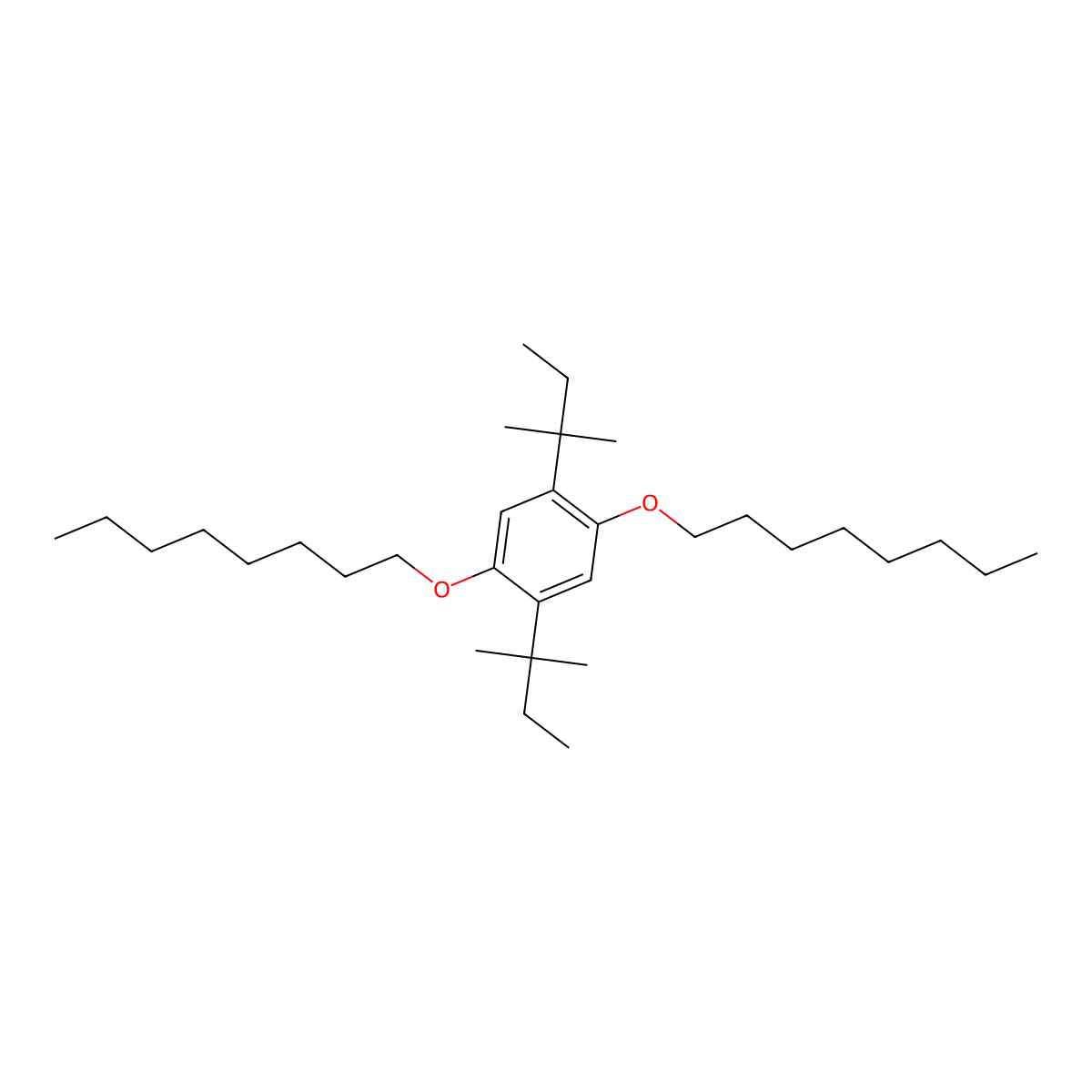 1,4-Bis(1,1-dimethylpropyl)-2,5-bis(octyloxy)benzene molecular structure, CAS 70544-46-6