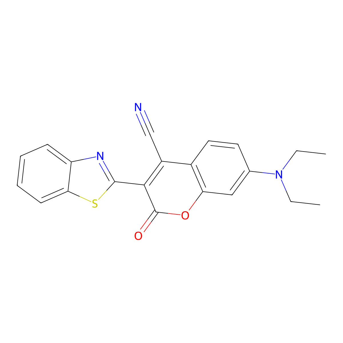 3-(Benzothiazol-2-yl)-7-(diethylamino)-2-oxo-2H-1-benzopyran-4-carbonitrile molecular structure, CAS 70546-25-7