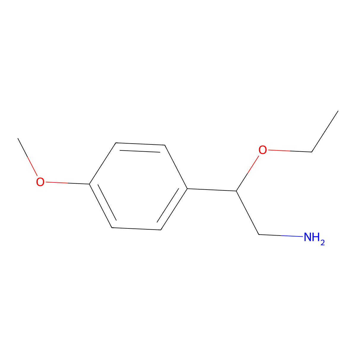 beta-Ethoxy-4-methoxy-phenethylamine molecular structure, CAS 70546-95-1