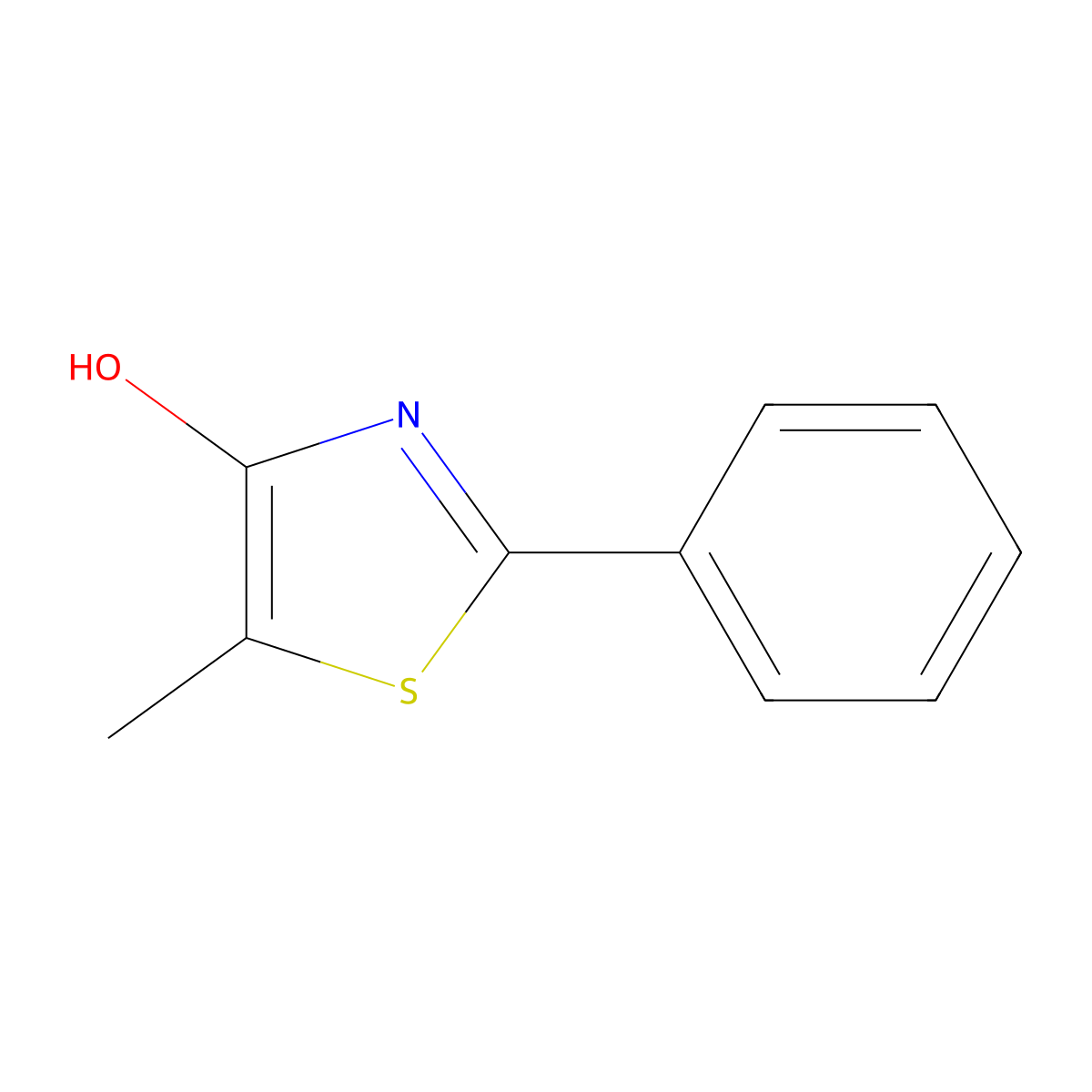 5-Methyl-2-phenyl-thiazol-4-ol molecular structure, CAS 70547-26-1