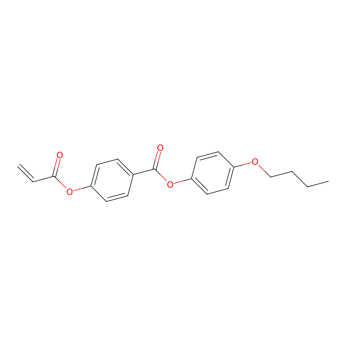 4-Butoxyphenyl 4-(acryloyloxy)benzoate molecular structure, CAS 70548-98-0