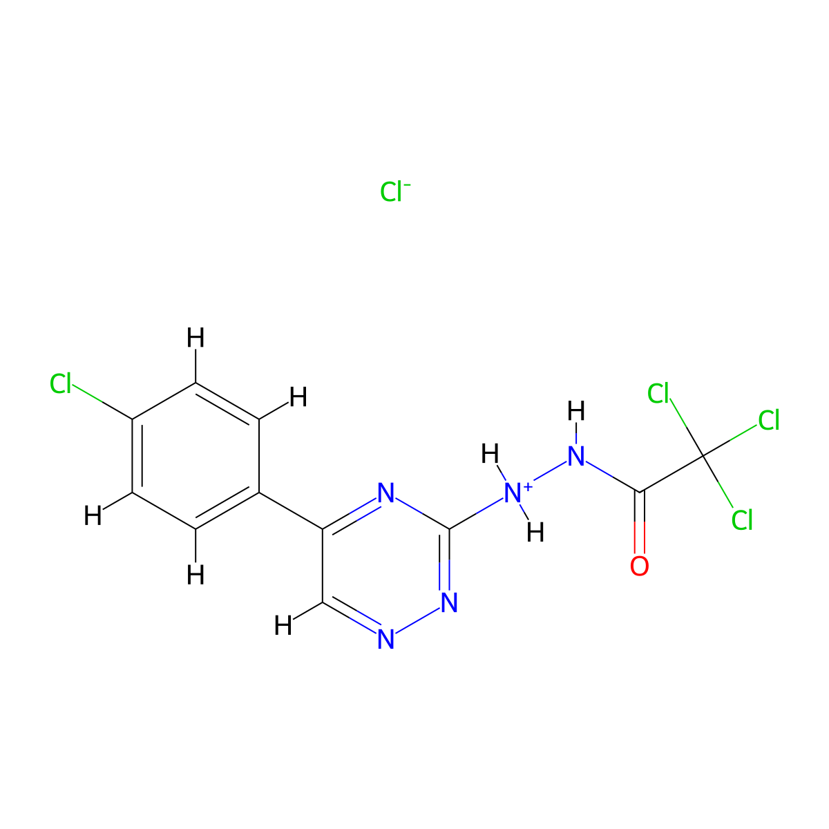 Acetic acid, trichloro-, 2-(5-(4-chlorophenyl)-3-as-triazinyl)hydrazide, hydrochloride molecular structure, CAS 70551-94-9